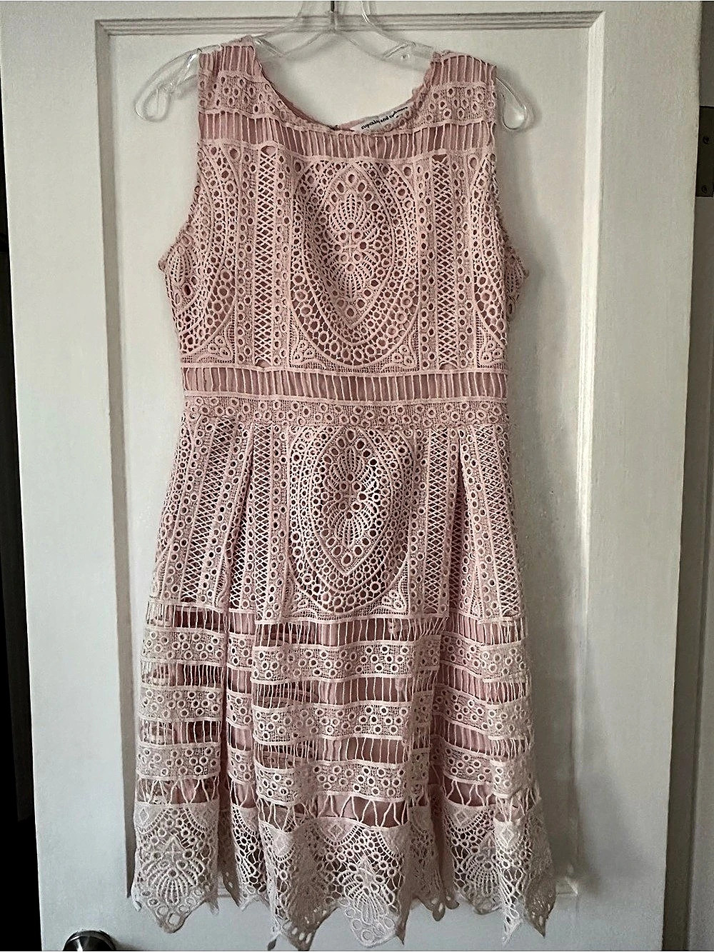 cupcakes and cashmere Lace Midi Dress in Pink Size 8